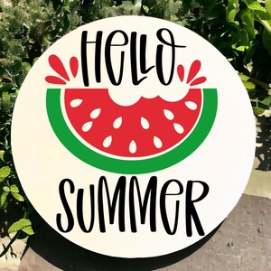 Hello Summer, Watermelon, Summertime, Porch Decor, Welcome Sign, Front Door Sign, Fathers Day Gift