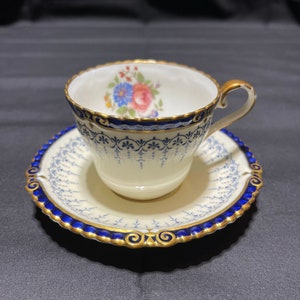 Rare Antique England Aynsley Cup and Saucer with Golden Trim