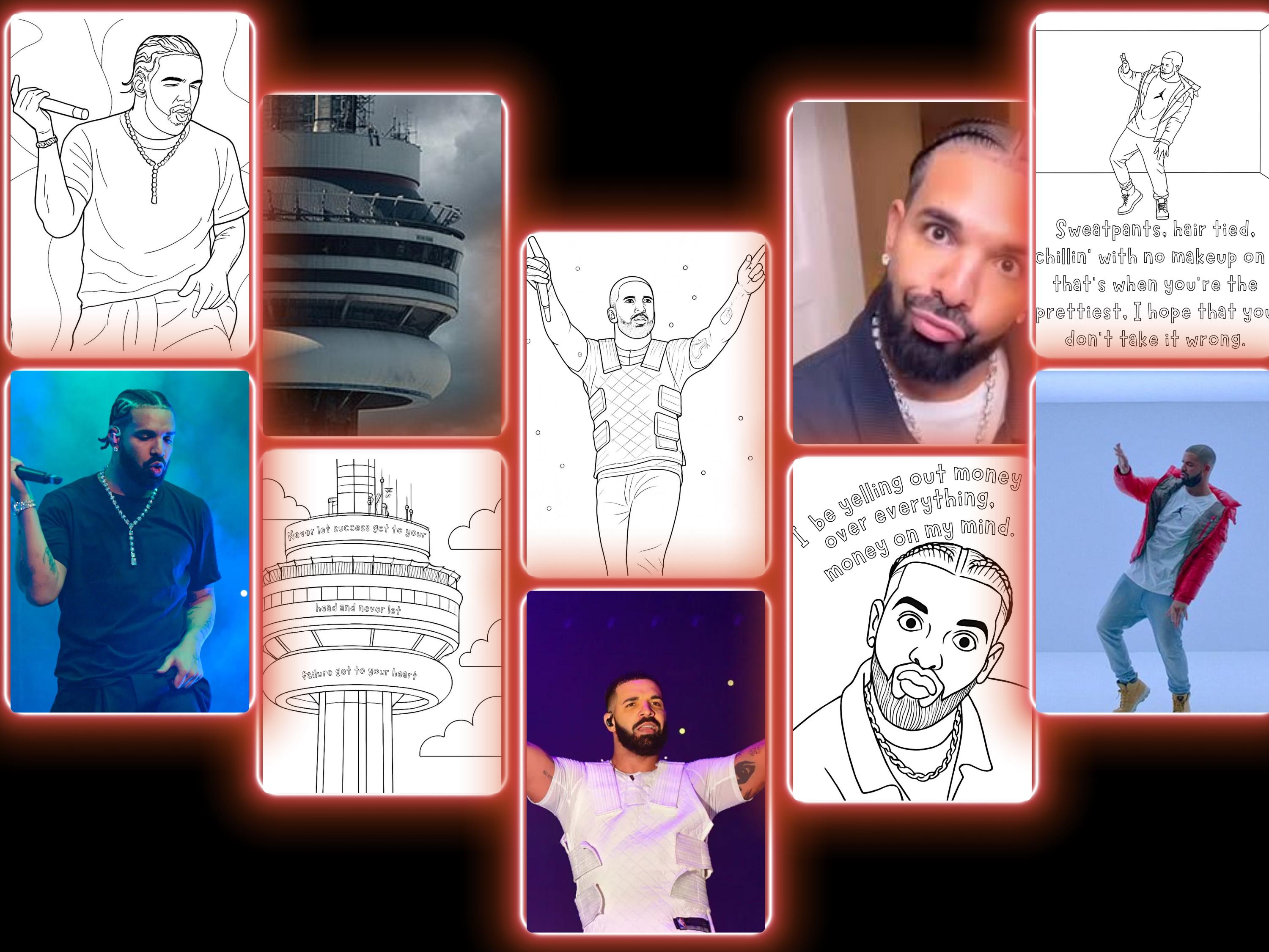 Drake Coloring Book - Digital Download | Printable Celebrity Coloring ...