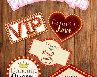 Marquee Themed Photo Booth Props – Fun & Glamorous Wedding Party Accessories!