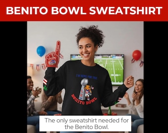 Benito Bowl Mascot Trophy Crewneck Sweatshirt | Palm Sleeve Graphic