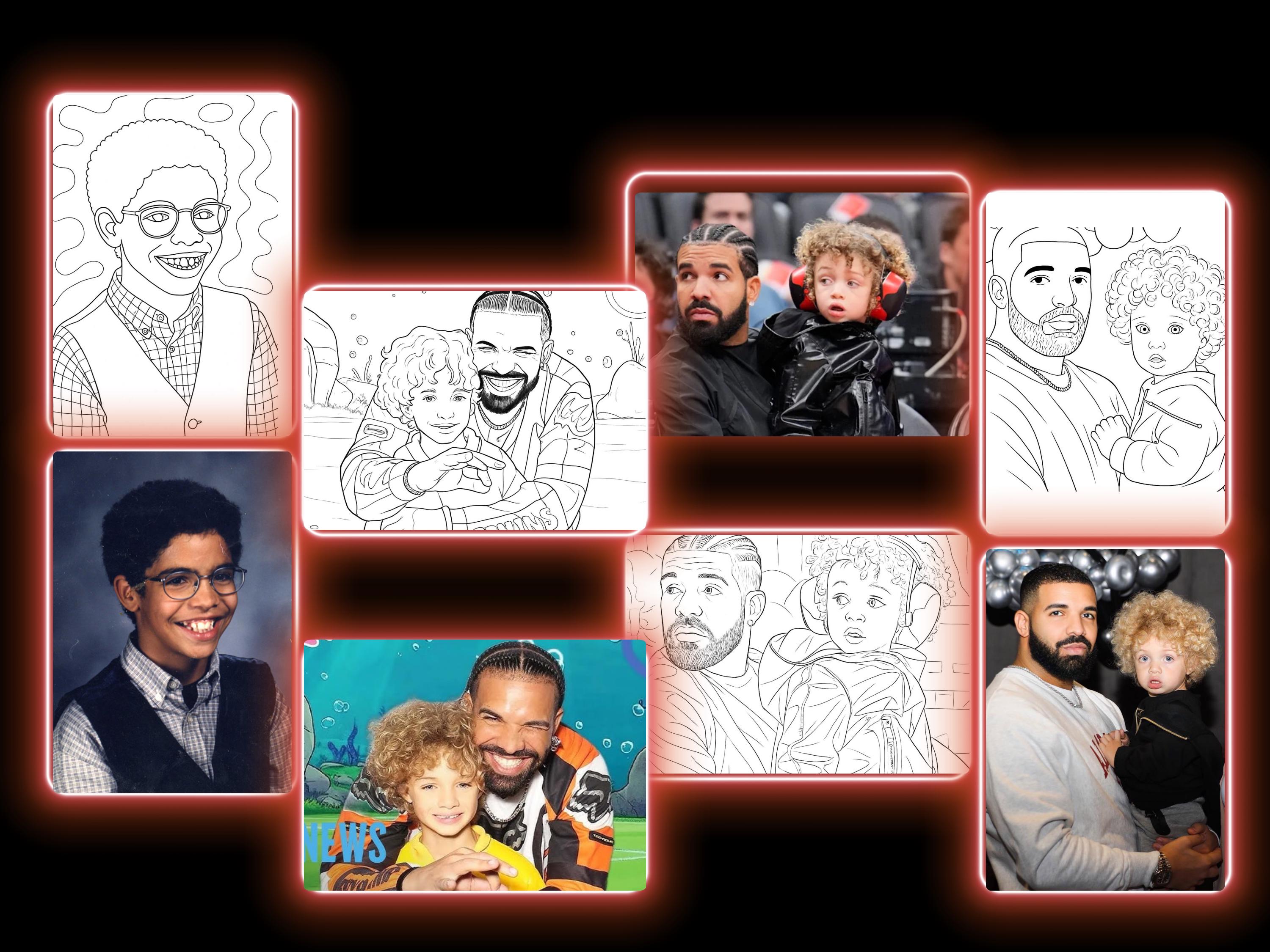 Drake Coloring Book - Digital Download | Printable Celebrity Coloring ...
