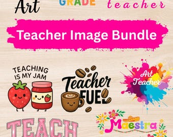 Teacher Clipart Bundle Classroom PNG Images for Teachers Cute School Graphics Digital Download