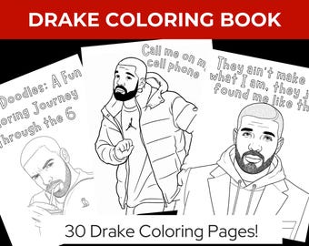 Drake Coloring Book - Digital Download | Printable Celebrity Coloring Pages from Childhood to Fatherhood | Music Videos, Album Covers & More