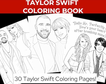 Taylor Swift Coloring Book | Swiftie Fan Art Coloring Pages | Eras Coloring Book | Celebrity Coloring Book | Printable Taylor Coloring