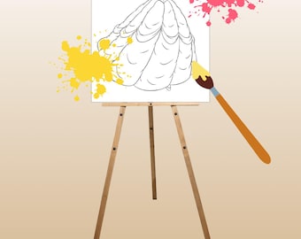 At Home Paint Kit with Permanent Outline – Canvas or Board | Multiple Themes | DIY Art Kit