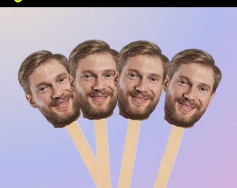 Face On A Stick Custom Big Head Cutouts Fat Head Face Fan Bachelorette Bachelor Photo Prop Wedding Graduation Sporting Event Favor