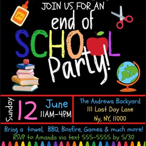 School is Out Invite