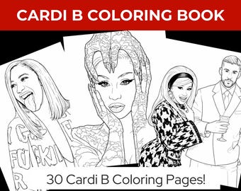Cardi B Coloring Book | Cardi B Fan Art Coloring Pages | From Childhood to Fame | Celebrity Coloring Book | Printable Coloring Book