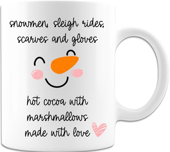 Kids Hot Chocolate Snowman Personalized Christmas Coffee Mug, Cute Snowman Coffee  Cups, Kids Secret Santa Hot Cocoa Cup, Snowman Face Mug 