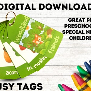Woodland Busy Tags | Pre-School Cards | Autism Resources | Special Needs | Printable Flashcards | Homeschool Montessori Flashcard Materials