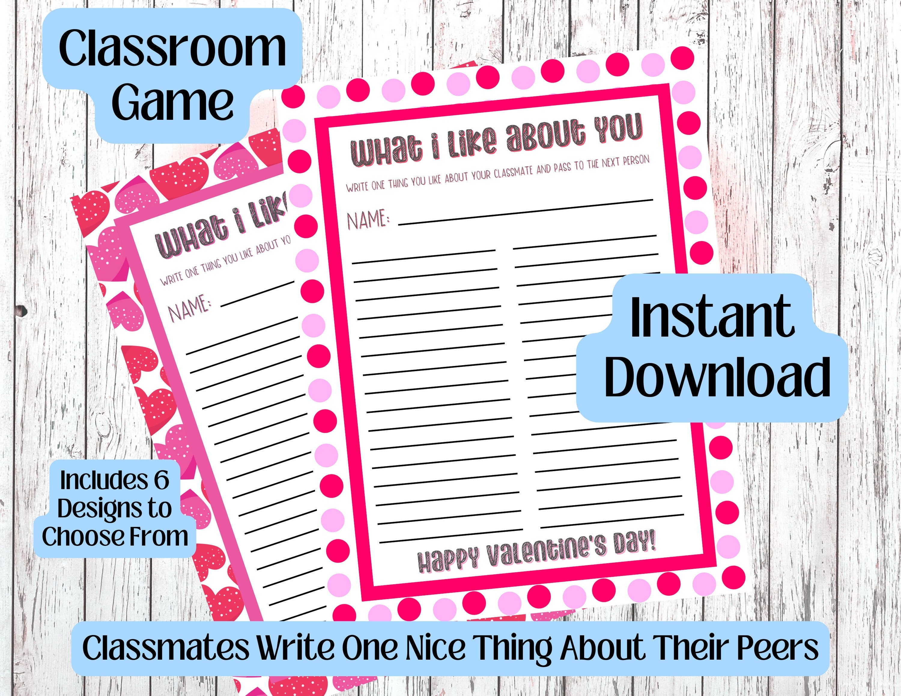 Valentine's Day Printable Classroom Game, School Party Games for Kids ...