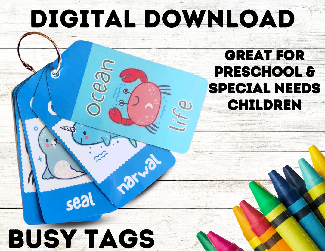 Ocean Life Busy Tags | Pre-school Cards | Autism Resources | Special ...