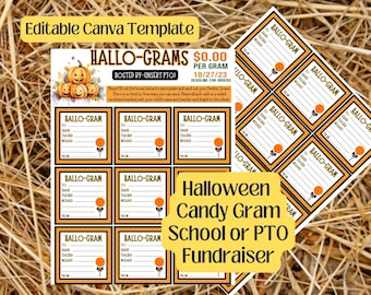 Halloween Candy Gram | School Daycare Fundraiser PTA PTO Nonprofit Holiday Event | EDITABLE Candy Boo Grams | Printable Flyer