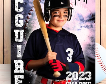 T-Ball Baseball Custom Banner | Instant Download | Wall Decor | Digital Templates For Sports Teams And Individuals | Baseball Poster | Gift