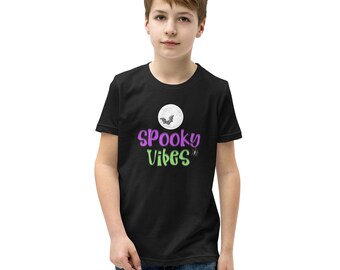 T-shirt per ragazzi di Halloween Spooky Vibes / Camicia per bambini di Halloween / Maglietta spaventosa di Halloween spaventosa / Camicia di Halloween per ragazzi / Maglietta di Halloween autunnale carina
