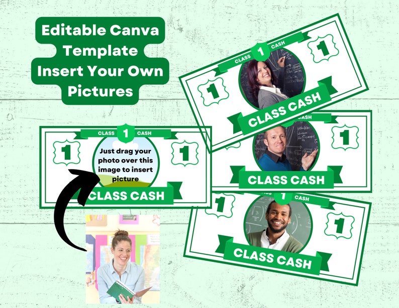 Editable Classroom Cash, Behavior Bucks, Student Teacher Reward