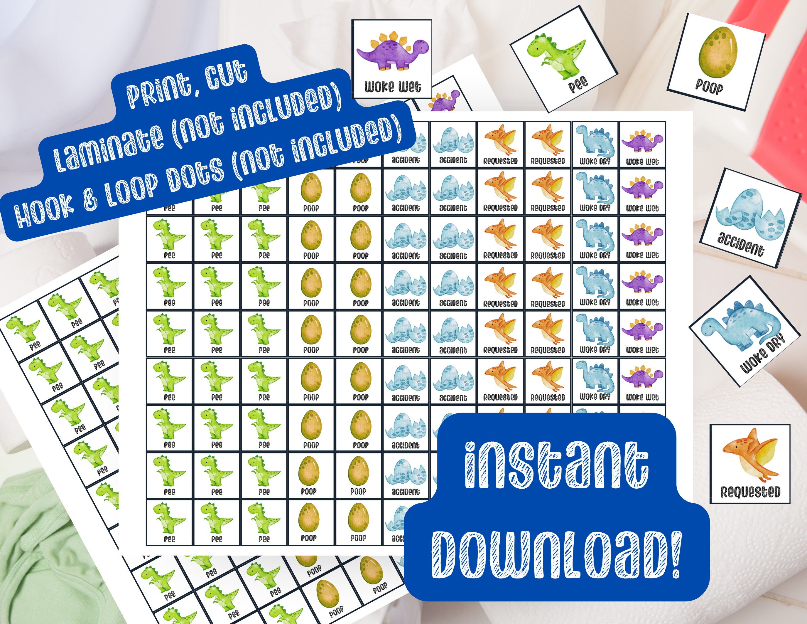 Potty Training Chart Dinosaur Toddler Potty Chart Responsibility Chart ...
