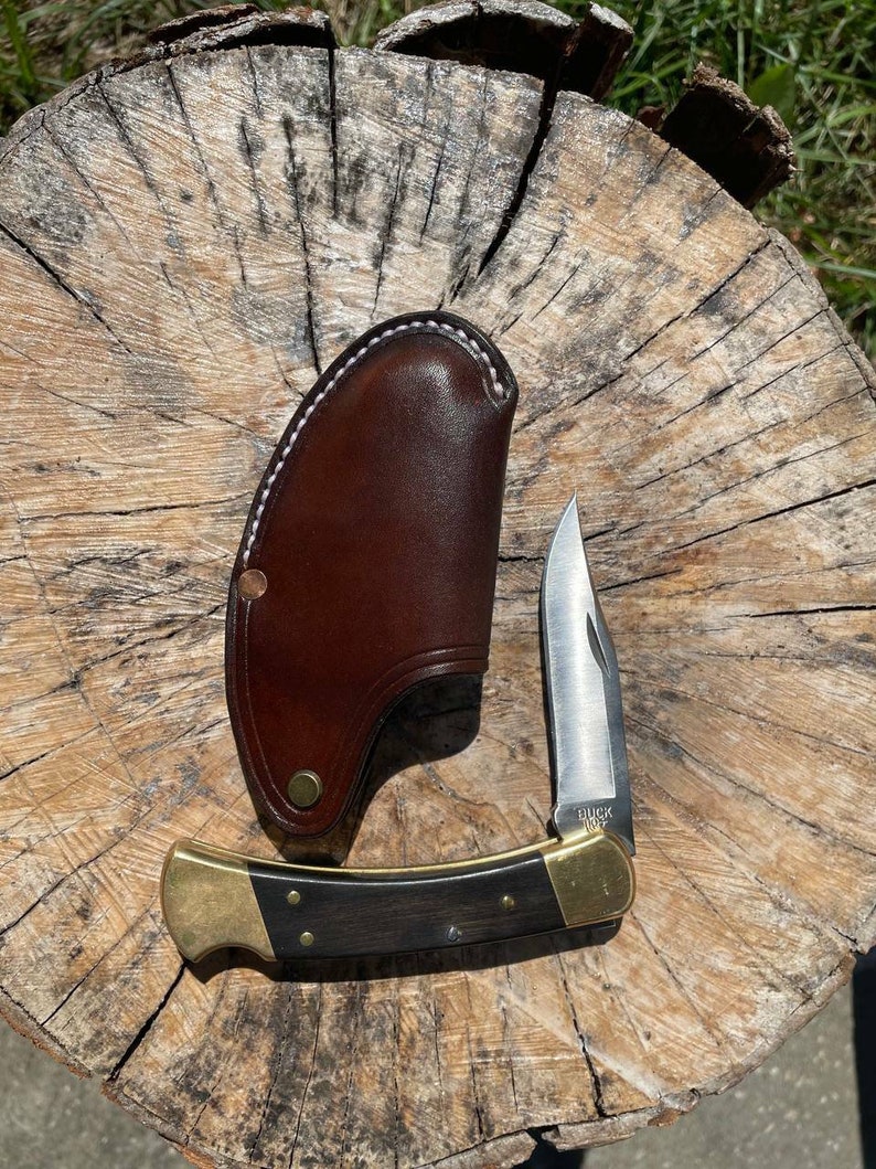 Quick Draw Buck 110 Folding Hunter Knife Sheath Horizontal Etsy