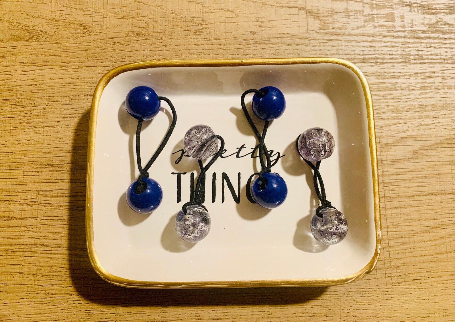 4 Pack Glitter and Color Hair Bobbles Hair Knockers Hair Etsy