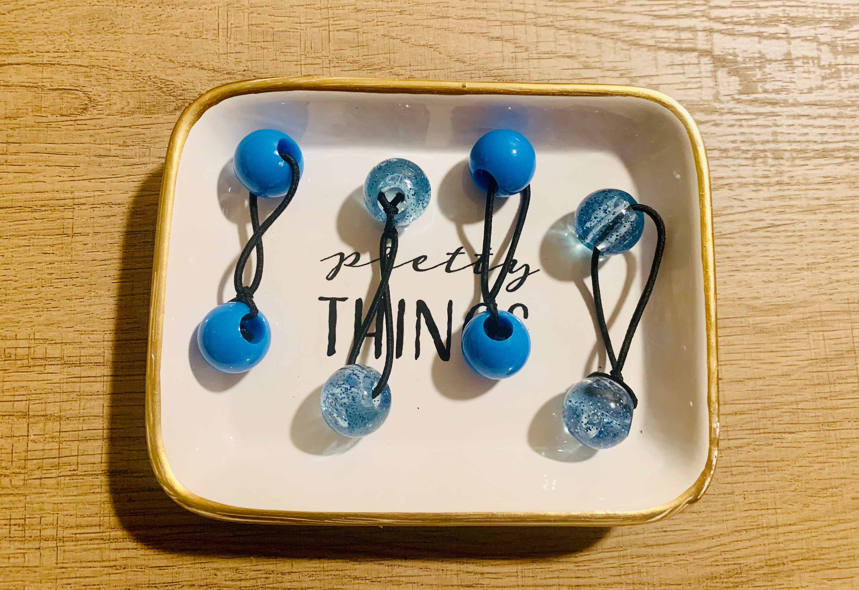 4 Pack Glitter and Color Hair Bobbles Hair Knockers Hair Etsy