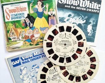 K69 Walt Disney&#39;s SNOW WHITE and The Seven Dwarfs View-Master 3 Reels & Booklet
