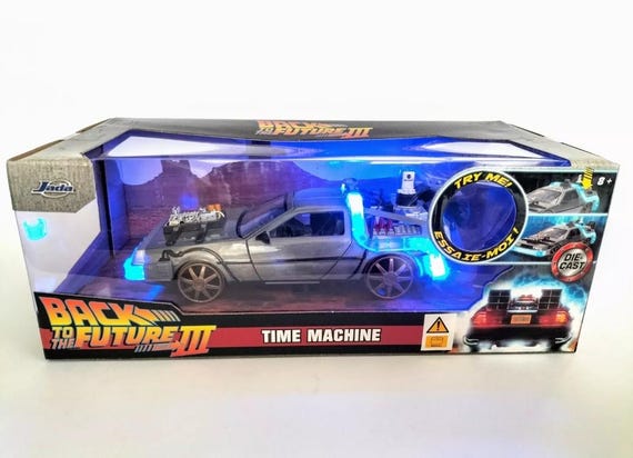 A賞BACK TO THE FUTURE TIME MACHINE Jada Back to The Future 1:32 Time Machine Frost Die-Cast Car, Toys
