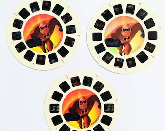 2004 THE INCREDIBLES Disney Pixar Mattel View-Master 3 reels C7155