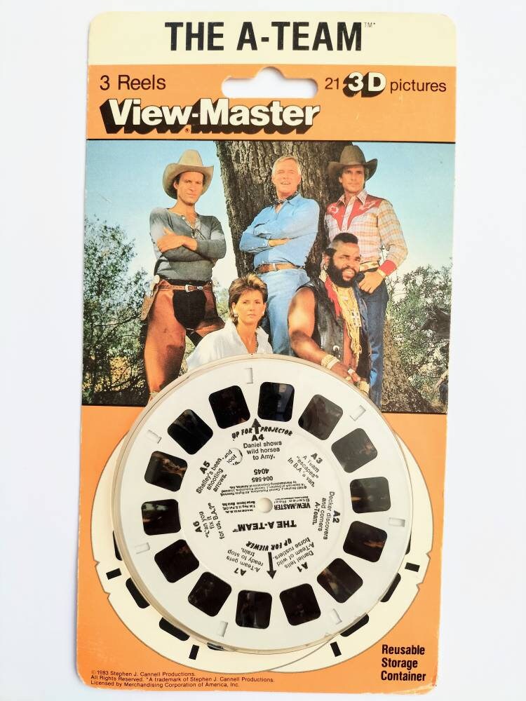 1983 THE A-TEAM View-Master 3-D 3 reels 4045 New Factory Sealed