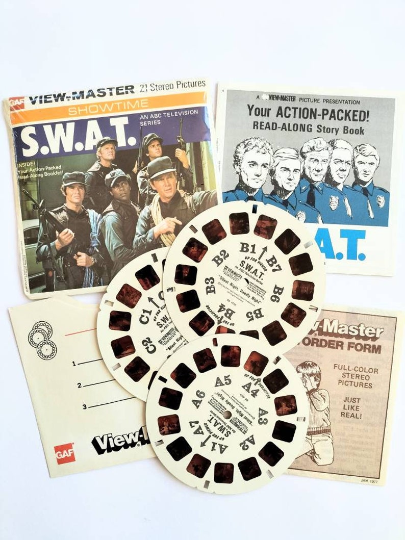 BB453 Showtime S.W.A.T. GAF View-Master NEW 3 Reels, store Booklet and Sleeve