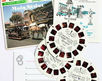 K1 Disneyland MAIN STREET Anaheim California GAF View-Master 3 Reels & Booklet