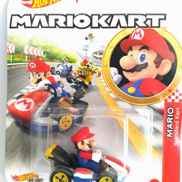 MARIOKART Mario Standard Kart Luigi Donkey Kong Princess Peach Wario Toad Shy Guy Red Yoshi Lakitu HOT WHEELS Die-Cast