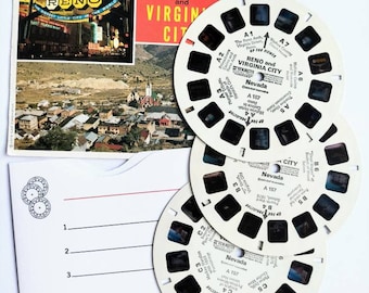 A157 RENO and VIRGINIA CITY Nevada gaf View-Master 3 Reels & New Envelope