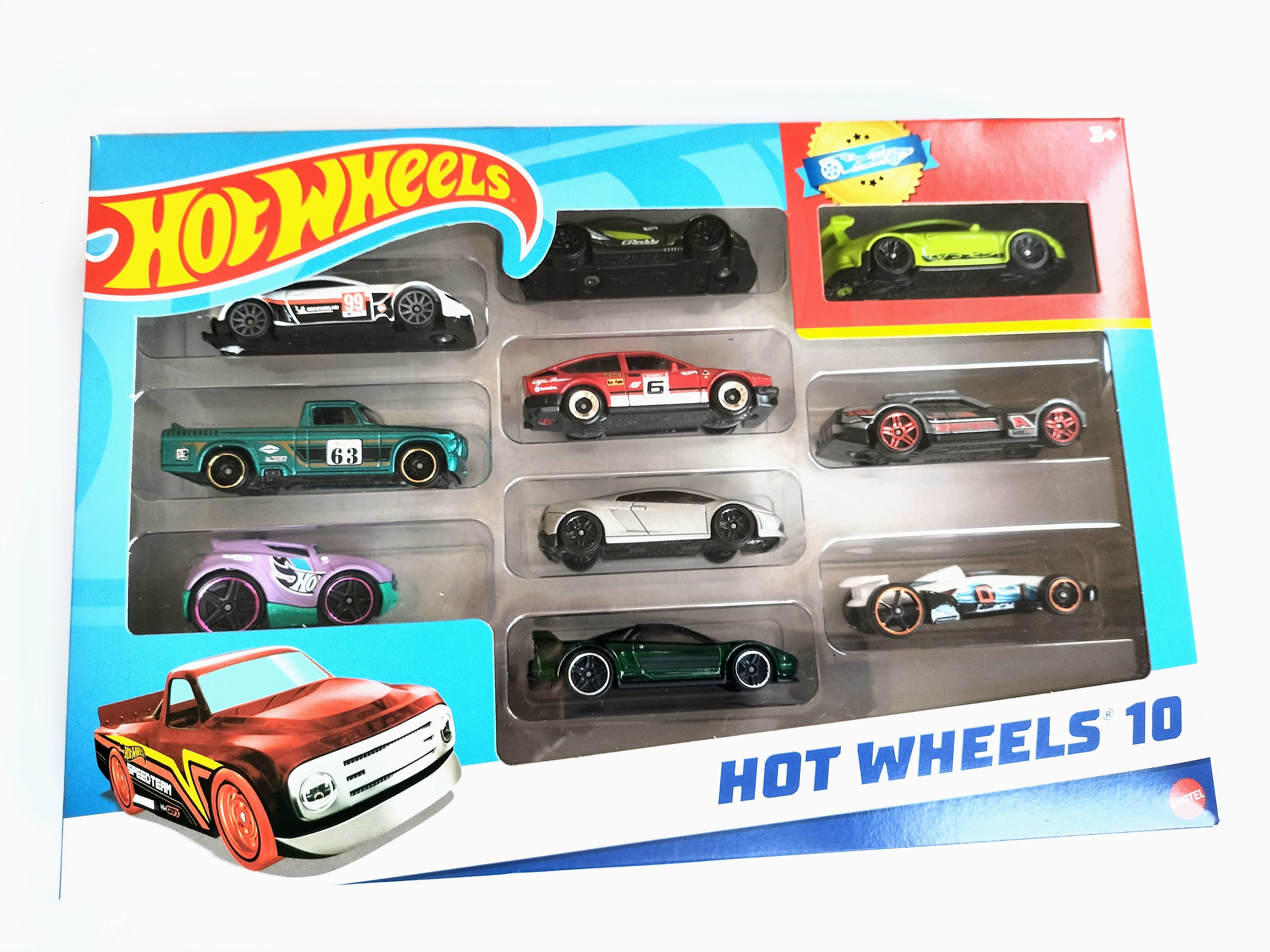 Hot Wheels 10 Pack Including PORSCHE 911 GT3 ALFA ROMEO GTV6 3.0
