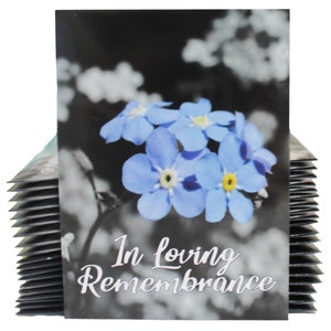 Pacchetto di semi precompilato 20pc &#39;&#39;in amorevole ricordo&#39;&#39; Bomboniere funebri, servizi commemorativi, celebrazione della vita, non dimenticarmi, simpatia