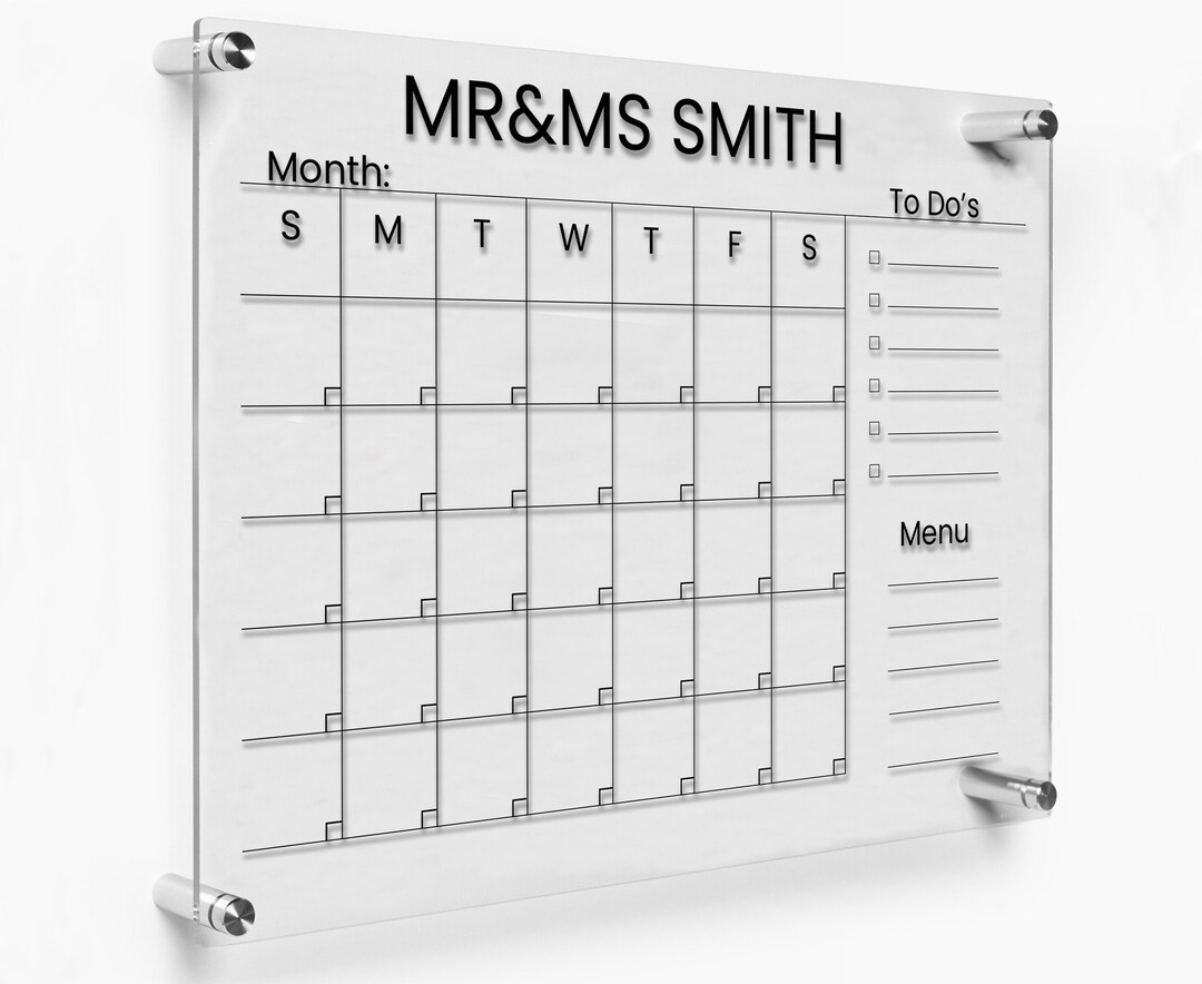 Premium Acrylic Family Planner, Large Wall Calendar, Custom Text Family