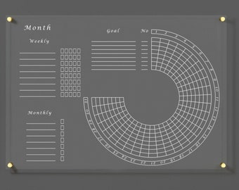 Premium  Habit Tracker Planner, Chart Text Board For Wall, Monthly Weekly Planner Family, Command Center, Dry Erase Board Acrylic Calendar