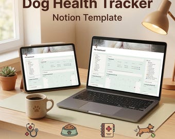 Dog Health Tracker Notion Template: Vet Records & Pet Care Planner