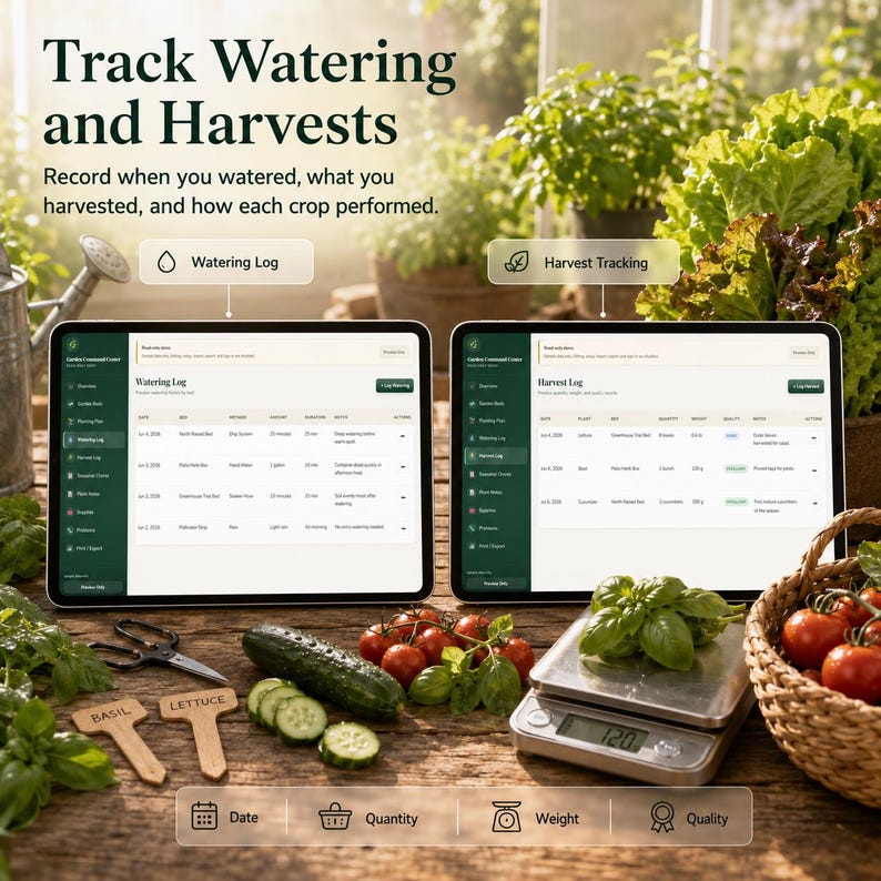 Garden Planner Web App Template: Raised Beds, Seed Planner & Harvest Log image 6