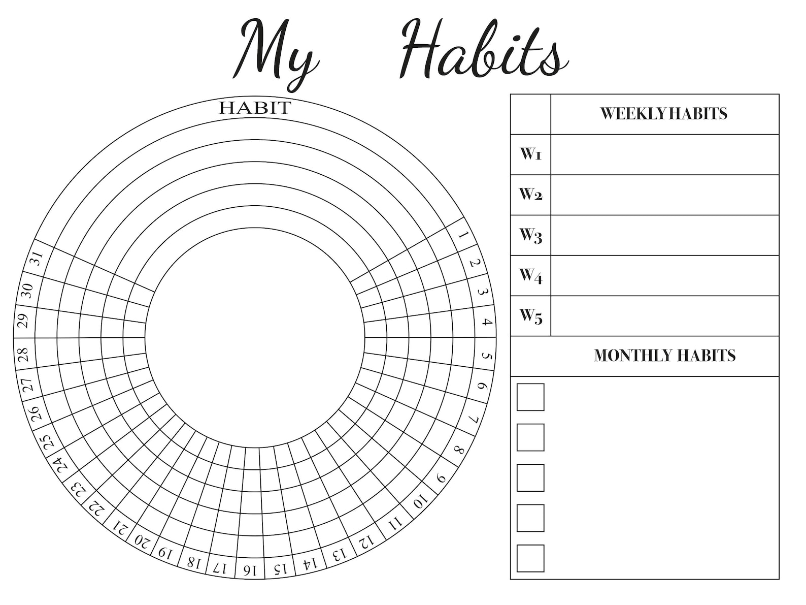 Habit Tracker for Wall Personalized Acrylic Habit Tracker Dry Erase