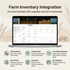 Farm Inventory Integration
Connect animals with supplies and farm resources.