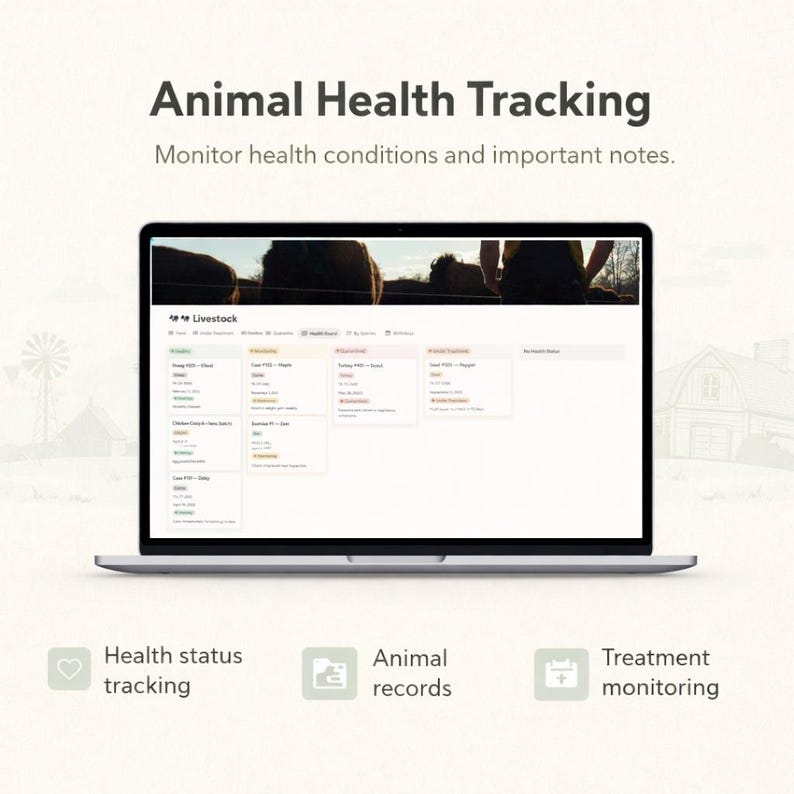 Health Status Tracking
Monitor health conditions and important notes.