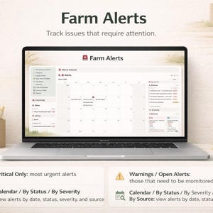 Farm Alerts
Track issues that require attention.