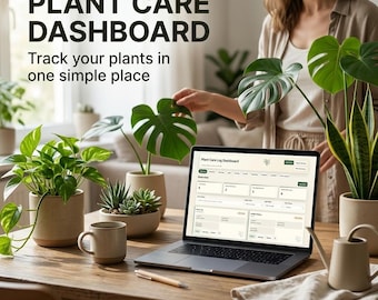 Houseplant Care Dashboard: Watering Log & Growth Tracker App, Offline HTML App