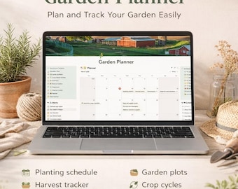 Notion Garden Planner | Vegetable Garden Tracker, Crop Cycles (Digital Download)