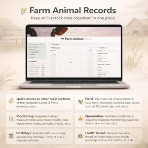 Farm Animal Records
Keep all livestock data organized in one place.