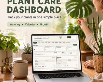 Houseplant Care Dashboard: Watering Log & Growth Tracker, Offline HTML App