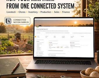 Ultimate Homestead Planner & Farm Management Notion Template | Hobby Farm OS, Livestock Tracker, Backyard Chicken  -  Garden Planner