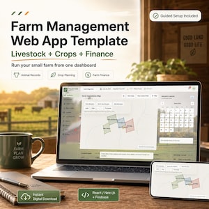 Farm Management Web App Template: Livestock, Crops & Finance Dashboard