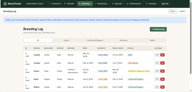 Aplikacja internetowa Livestock Herd Tracker: Rejestry bydła, kóz i owiec zdjęcie 16